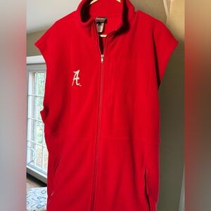 Red Fleece Vest with Alabama logo